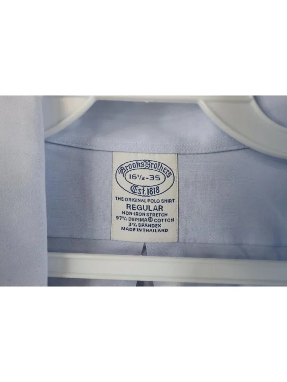 Vintage Brooks Brothers Mens 16.5 35 Original Cotton Button Down Shirt OCBD Blue